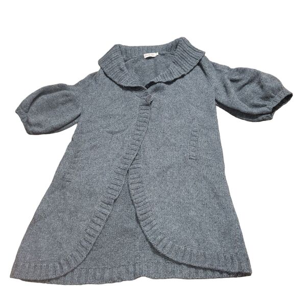 Dorothy Lee Women’s Sweater Wool Cashmere Grey Cardigan Pockets Size M - Picture 1 of 12